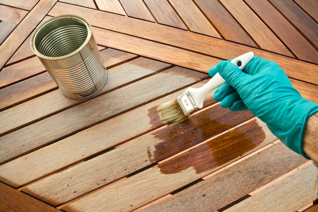 Wood staining sealing